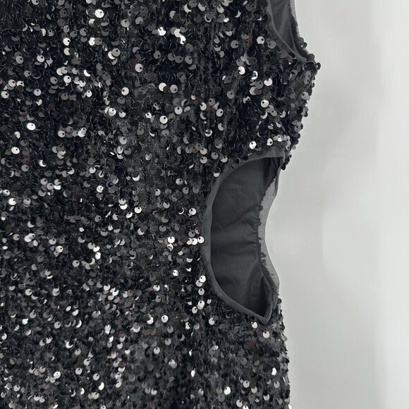 SOFIE THE LABEL dress mini cutout sequins party going out club lbd black M - Picture 7 of 11